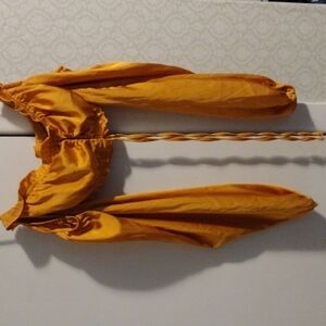 Forever 21 gold crop top with sleeves